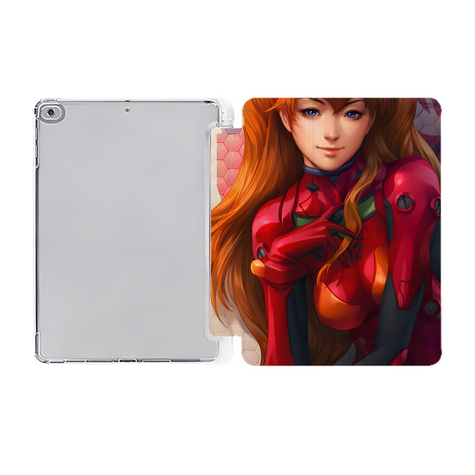 （画像用） EVA 新世紀エヴァンゲリオン IPad ケース ペン収納付き 三つ折りスタンド PUレザー×シリコン 対応機種9.5/10.5/10.9インチ